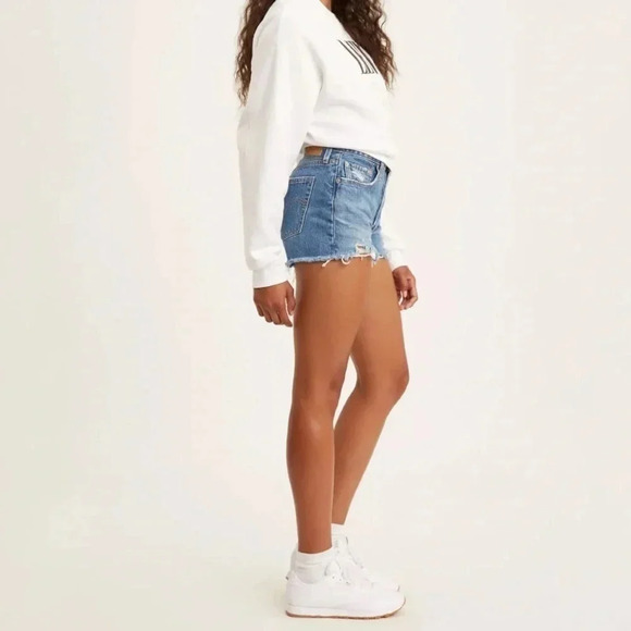 Levi’s Original 501 High Rise Button Fly Denim Jean Shorts Size 30 - Picture 8 of 8